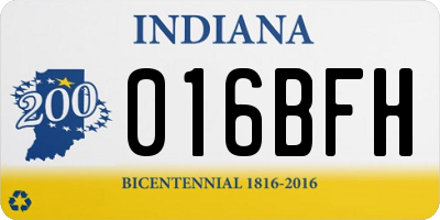 IN license plate 016BFH