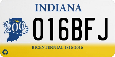 IN license plate 016BFJ