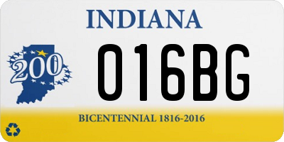 IN license plate 016BG