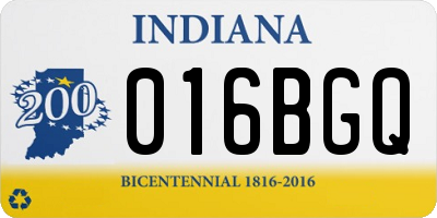 IN license plate 016BGQ