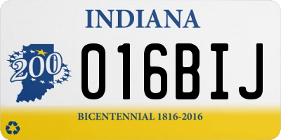 IN license plate 016BIJ