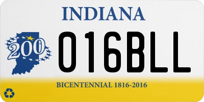 IN license plate 016BLL