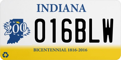 IN license plate 016BLW