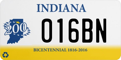 IN license plate 016BN