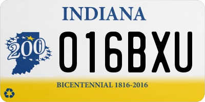 IN license plate 016BXU
