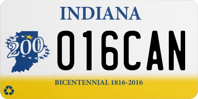 IN license plate 016CAN