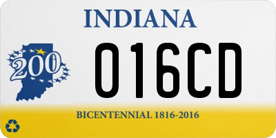 IN license plate 016CD