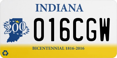 IN license plate 016CGW