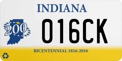 IN license plate 016CK