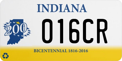 IN license plate 016CR