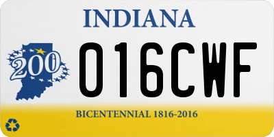 IN license plate 016CWF