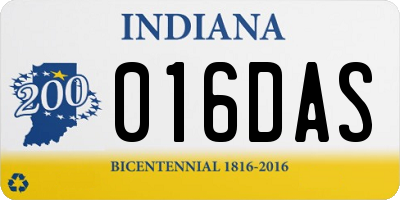 IN license plate 016DAS