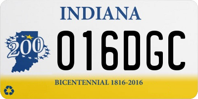 IN license plate 016DGC