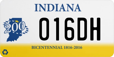 IN license plate 016DH