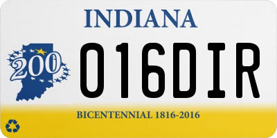 IN license plate 016DIR