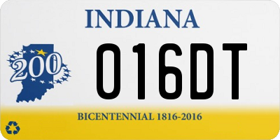 IN license plate 016DT