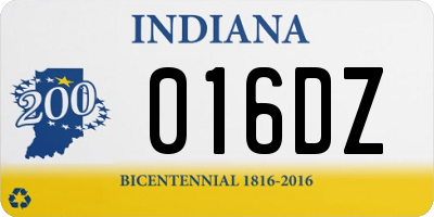 IN license plate 016DZ