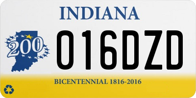 IN license plate 016DZD