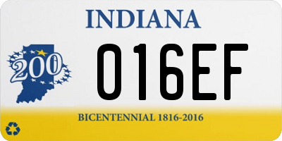 IN license plate 016EF