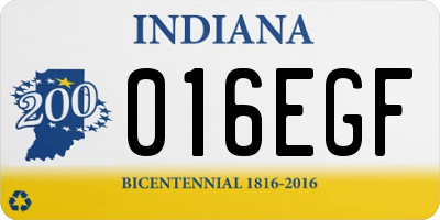 IN license plate 016EGF
