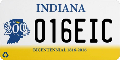 IN license plate 016EIC