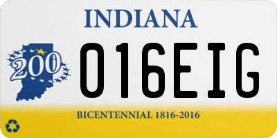 IN license plate 016EIG