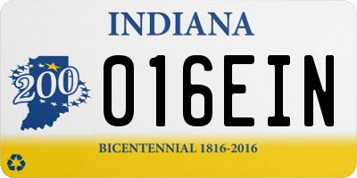 IN license plate 016EIN
