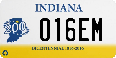 IN license plate 016EM