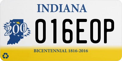 IN license plate 016EOP