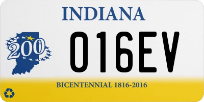 IN license plate 016EV