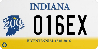 IN license plate 016EX