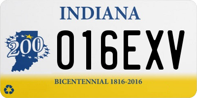 IN license plate 016EXV