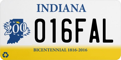 IN license plate 016FAL