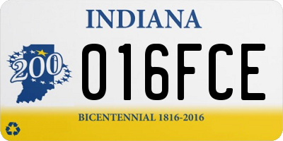 IN license plate 016FCE