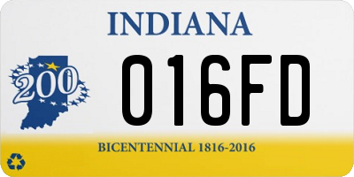 IN license plate 016FD