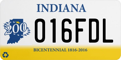 IN license plate 016FDL