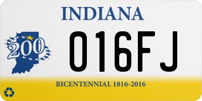 IN license plate 016FJ