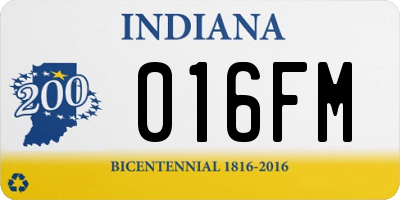 IN license plate 016FM