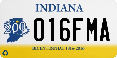 IN license plate 016FMA