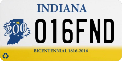 IN license plate 016FND