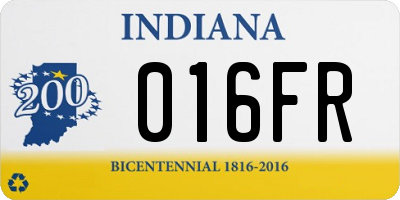 IN license plate 016FR