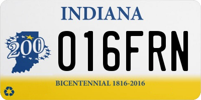 IN license plate 016FRN