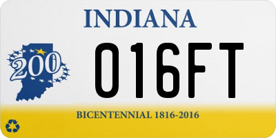 IN license plate 016FT