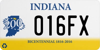 IN license plate 016FX