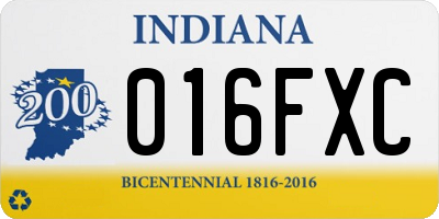 IN license plate 016FXC