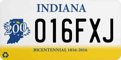 IN license plate 016FXJ