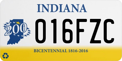 IN license plate 016FZC