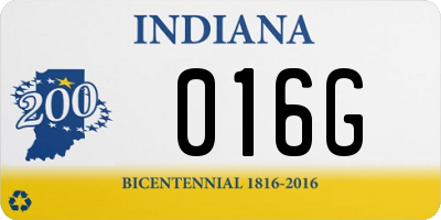 IN license plate 016G