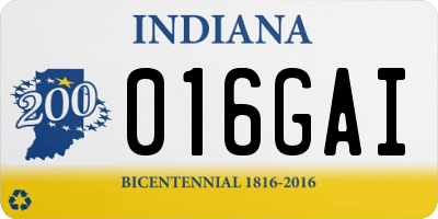 IN license plate 016GAI