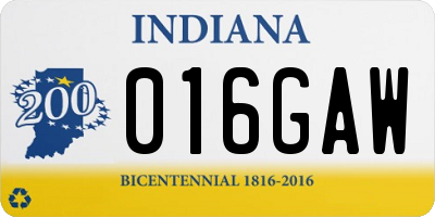 IN license plate 016GAW